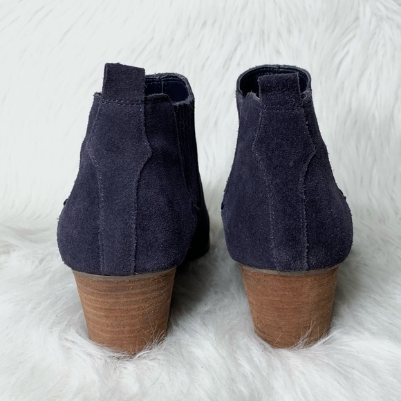 SOLD-Crown Vintage Suede Navy Blue Ankle Boots - Picture 6 of 10